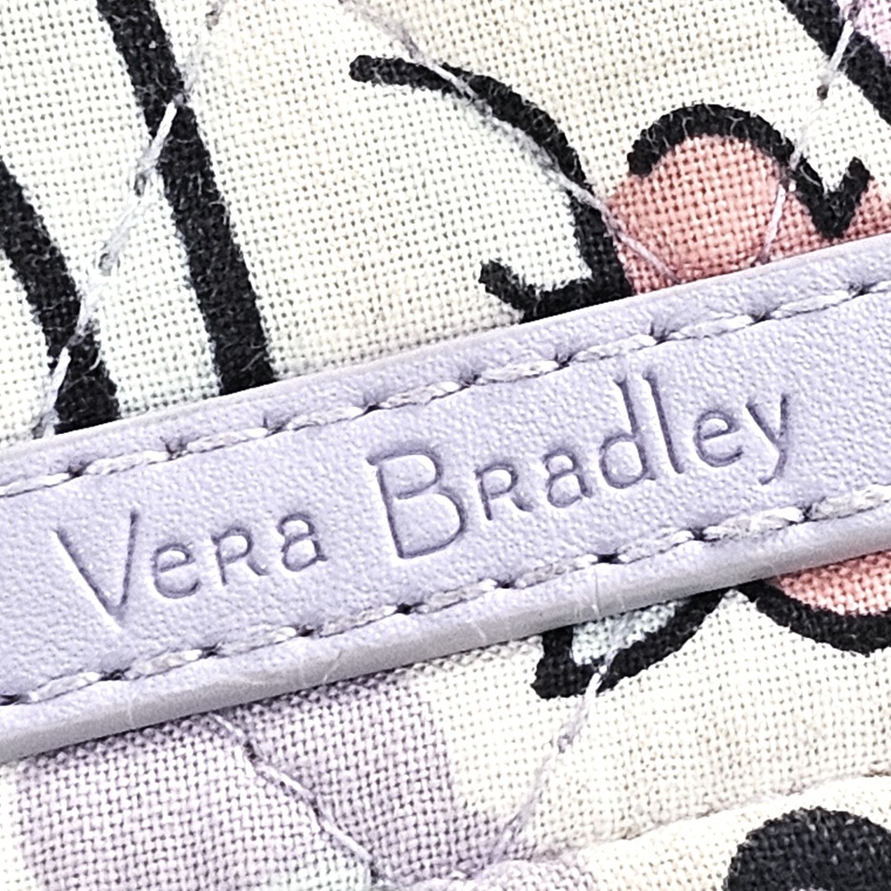 Vera Bradley RFID Riley Compact Wallet Quilted Floral Paisley Wristlet Lavender - Picture 2 of 9